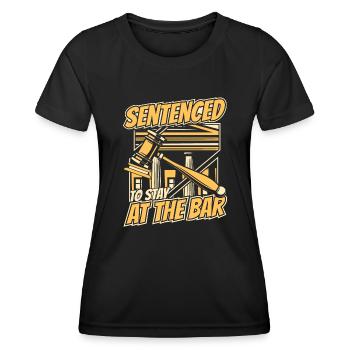 Condamné à rester au barreau des étudiants de l’université - T-shirt sport Femme - noir - Devant - AI Model Female 172 light (172cm)
