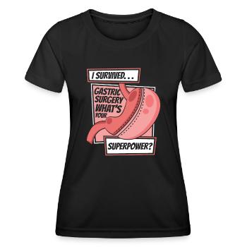 J’ai survécu à une chirurgie gastrique Bypass gastrique Gastrique - T-shirt sport Femme - noir - Devant - AI Model Female 172 light (172cm)