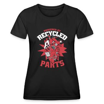 Powered By Recycled Parts Transplant Open Heart - Women's Functional T-Shirt - black - Front - AI Model Female 172 light (172cm)