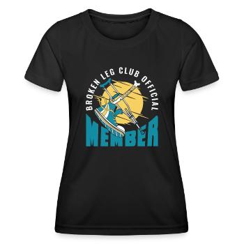 Broken Leg Club Official Member Broken Bone Bone - Women's Functional T-Shirt - black - Front - AI Model Female 172 light (172cm)