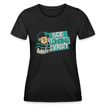 Bad Landing Expert Broken Finger Broken Bone Bone - Women's Functional T-Shirt - black - Front - AI Model Female 172 light (172cm)