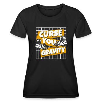 Curse You Gravity Broken Bone Broken Finger Bone - Women's Functional T-Shirt - black - Front - AI Model Female 172 light (172cm)