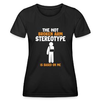 Das Klischee des gebrochenen Arms basiert auf dem Knochen des Chirurgen - Frauen Funktions-T-Shirt - Schwarz - Vorne - AI Model Female 172 light (172cm)