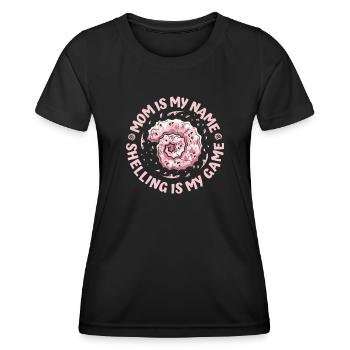 Mama ist mein Name, Shelling ist mein Spiel, Muschelmuschel - Frauen Funktions-T-Shirt - Schwarz - Vorne - AI Model Female 172 light (172cm)