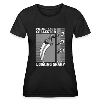 Always Looking Sharp Butcher Knife Lover Knife - Women's Functional T-Shirt - black - Front - AI Model Female 172 light (172cm)