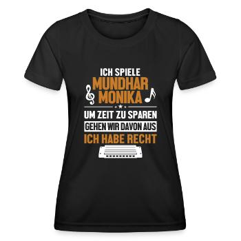 Mundharmonikaspieler hat immer Recht Harmonicist - T-shirt sport Femme - noir - Devant - AI Model Female 172 light (172cm)