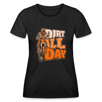 Dirt All Day Racing Supermoto Pilotes de moto - T-shirt sport Femme - noir - Devant - AI Model Female 172 light (172cm)