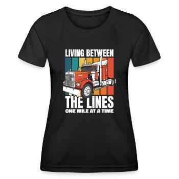 Leben zwischen den Zeilen Trucker Legends Lover - Frauen Funktions-T-Shirt - Schwarz - Vorne - AI Model Female 172 light (172cm)