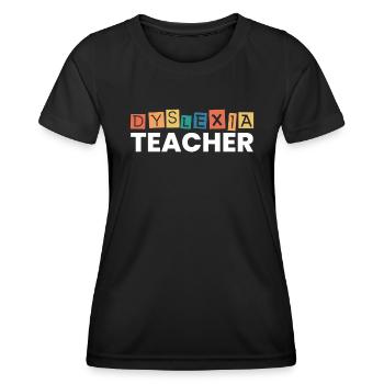 Professeur de dyslexie Thérapeute en dyslexie Apraxie - T-shirt sport Femme - noir - Devant - AI Model Female 172 light (172cm)