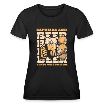 Capoeira And Beer That's Why I'm Here Ginga Dance - Women's Functional T-Shirt - black - Front - AI Model Female 172 light (172cm)