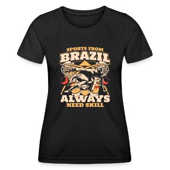 Sportarten aus Brasilien brauchen immer Geschicklichkeit Ginga-Tanz - Frauen Funktions-T-Shirt - Schwarz - Vorne - AI Model Female 172 light (172cm)