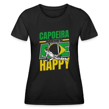 La capoeira me rend heureux Capoeirista Ginga Dance - T-shirt sport Femme - noir - Devant - AI Model Female 172 light (172cm)
