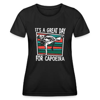 C’est un grand jour pour la Capoeira Capoeirista Ginga - T-shirt sport Femme - noir - Devant - AI Model Female 172 light (172cm)