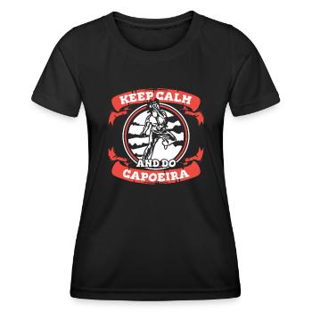 Restez calme et faites de la Capoeira Capoeirista Ginga Dance - T-shirt sport Femme - noir - Devant - AI Model Female 172 light (172cm)