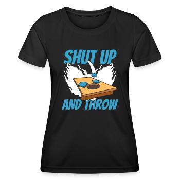 Shut Up And Throw Boards Bean Bag Game - Women's Functional T-Shirt - black - Front - AI Model Female 172 light (172cm)