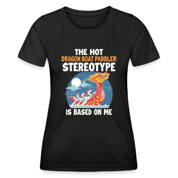 Le stéréotype du bateau-dragon est basé sur moi Team Lover - T-shirt sport Femme - noir - Devant - AI Model Female 172 light (172cm)