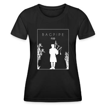 Cornemuse Chinoise Hanzi Sarbacane Great Highland - T-shirt sport Femme - noir - Devant - AI Model Female 172 light (172cm)