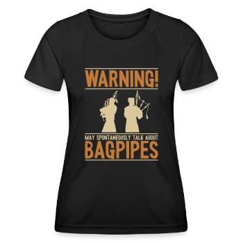 Kann spontan über Dudelsack sprechen Blasrohr - Frauen Funktions-T-Shirt - Schwarz - Vorne - AI Model Female 172 light (172cm)