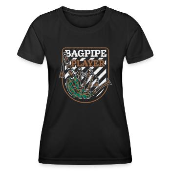 Dudelsackspieler Blasrohr Großer Highland-Spieler - Frauen Funktions-T-Shirt - Schwarz - Vorne - AI Model Female 172 light (172cm)
