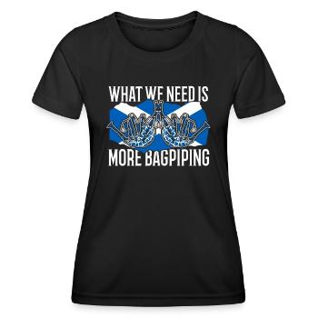 Was wir brauchen, sind mehr Dudelsackspieler - Frauen Funktions-T-Shirt - Schwarz - Vorne - AI Model Female 172 light (172cm)