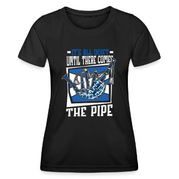 Tout est silencieux jusqu’à ce qu’il y ait le tuyau Sarbacane - T-shirt sport Femme - noir - Devant - AI Model Female 172 light (172cm)
