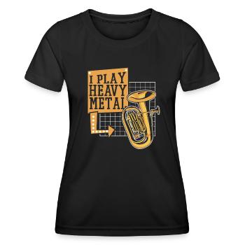 Je joue du heavy metal Euphoniste Euphoniste Joueur - T-shirt sport Femme - noir - Devant - AI Model Female 172 light (172cm)