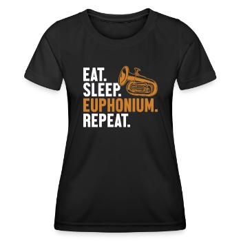 Manger Dormir Euphonium Répéter Euphoniumiste - T-shirt sport Femme - noir - Devant - AI Model Female 172 light (172cm)