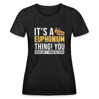 C’est un euphonium, un instrument, un euphoniste - T-shirt sport Femme - noir - Devant - AI Model Female 172 light (172cm)