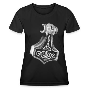 Thor Hammer Mjölnir - T-shirt sport Femme - noir - Devant - AI Model Female 172 light (172cm)