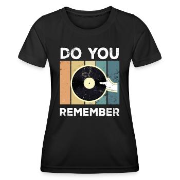 Vinyl Vintage Retro Schallplatte Plattenspieler - Frauen Funktions-T-Shirt - Schwarz - Vorne - AI Model Female 172 light (172cm)