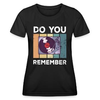 Vinyl Vintage Retro Schallplatte Plattenspieler - Frauen Funktions-T-Shirt - Schwarz - Vorne - AI Model Female 172 light (172cm)