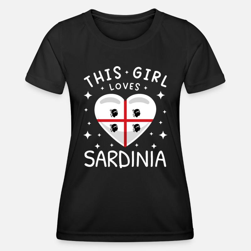 Drapeau de la Sardaigne Drapeau sarde Drapeau de la Sardaigne - T-shirt sport Femme - noir