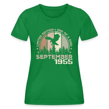 Incomparable since September 1955 69 Anniversary - Women's Functional T-Shirt - kelly green - Front - AI Model Female 172 dark (172cm)