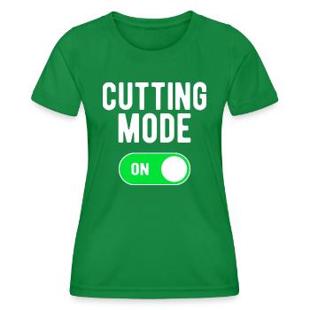 Mode de coupe ON Gym Musculation Poids Entraînement - T-shirt sport Femme - vert - Devant - AI Model Female 172 dark (172cm)
