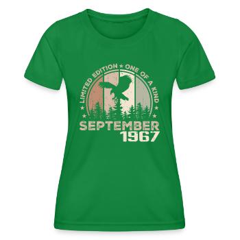 Incomparable since September 1967 57th Anniversary - Women's Functional T-Shirt - kelly green - Front - AI Model Female 172 dark (172cm)