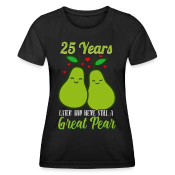 25 Jahre Verheiratet Hochzeit Heirat Paar - Frauen Funktions-T-Shirt - Schwarz - Vorne - AI Model Female 172 light (172cm)
