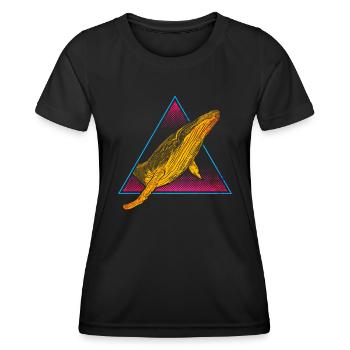Baleine à bosse - T-shirt sport Femme - noir - Devant - AI Model Female 172 light (172cm)