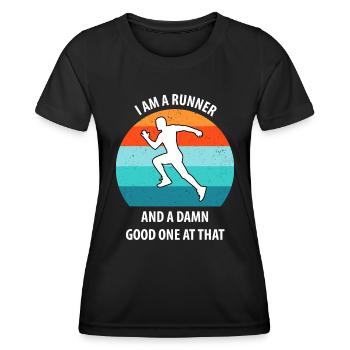 Faire du jogging - T-shirt sport Femme - noir - Devant - AI Model Female 172 light (172cm)