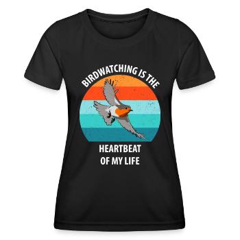 Observation des oiseaux Observation des oiseaux Observation des oiseaux - T-shirt sport Femme - noir - Devant - AI Model Female 172 light (172cm)