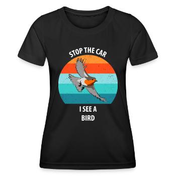 Observation des oiseaux Observation des oiseaux Observation des oiseaux - T-shirt sport Femme - noir - Devant - AI Model Female 172 light (172cm)