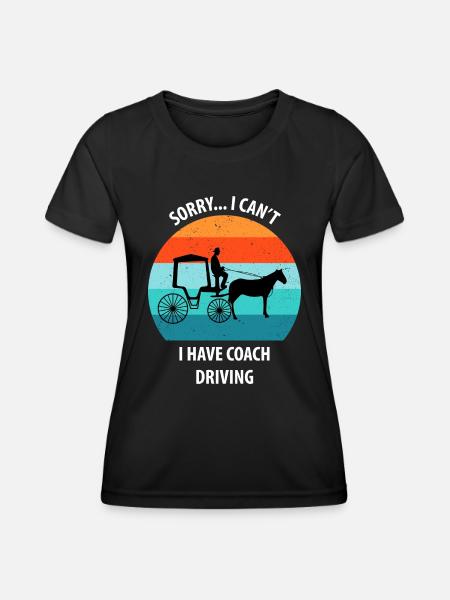 Calèche de cocher Calèche tirée par des chevaux Calèche - T-shirt sport Femme - noir