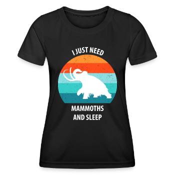 Drôle de mammouth de l’âge de pierre de l’âge de glace Design préhistorique - T-shirt sport Femme - noir - Devant - AI Model Female 172 light (172cm)
