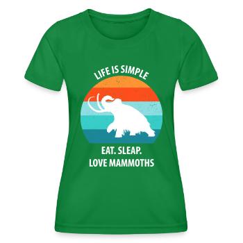 Funny Mammoth Stone Age Ice Age Design Prehistoric - Women's Functional T-Shirt - kelly green - Front - AI Model Female 172 dark (172cm)