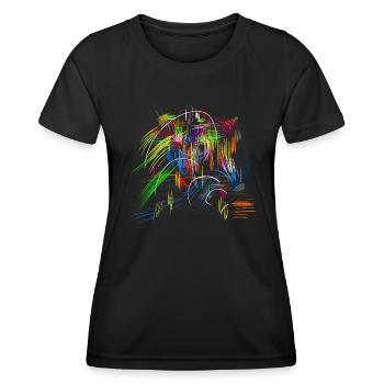 abstrait - T-shirt sport Femme - noir - Devant - AI Model Female 172 light (172cm)