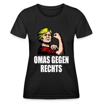 Omas gegen rechts - Frauen Funktions-T-Shirt - Schwarz - Vorne - AI Model Female 172 light (172cm)