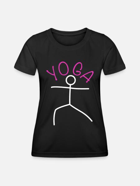 Yoga Outfit - Frauen Funktions-T-Shirt - Schwarz