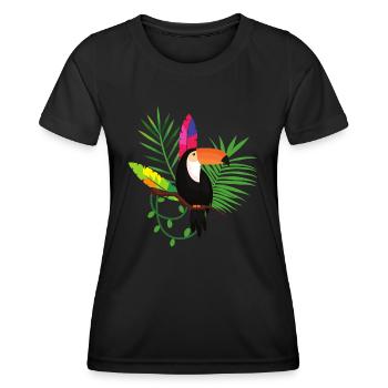 Tukan ornithologist birdwatcher tropical lover - Women's Functional T-Shirt - black - Front - AI Model Female 172 light (172cm)