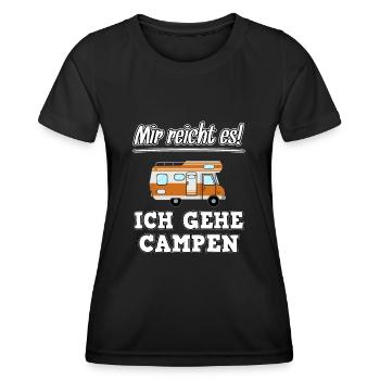 Mir reicht es Ich gehe Campen Rentner Wohnwagen - Frauen Funktions-T-Shirt - Schwarz - Vorne - AI Model Female 172 light (172cm)