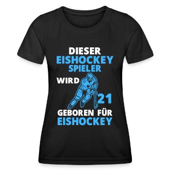 Eishockeyspieler 21 Jahre Eishockey 21 Geburtstag - Frauen Funktions-T-Shirt - Schwarz - Vorne - AI Model Female 172 light (172cm)