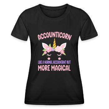 Accounticorn comme un comptable normal Cadeaux - T-shirt sport Femme - noir - Devant - AI Model Female 172 light (172cm)